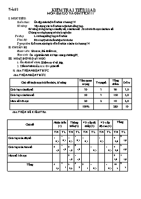 Kiểm tra 1 tiết môn Đại số và giải tích 11 (tiết 62)